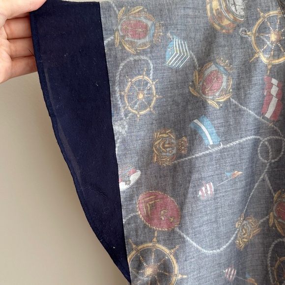 Eveve Nautical Print Blouse, Coastal Grandma Preppy Blouse, Navy Blue, Medium - Picture 6 of 15